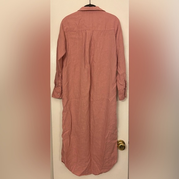 Frank & Eileen Rory Maxi Shirtdress Linen Mauve Size XXS - Picture 5 of 10